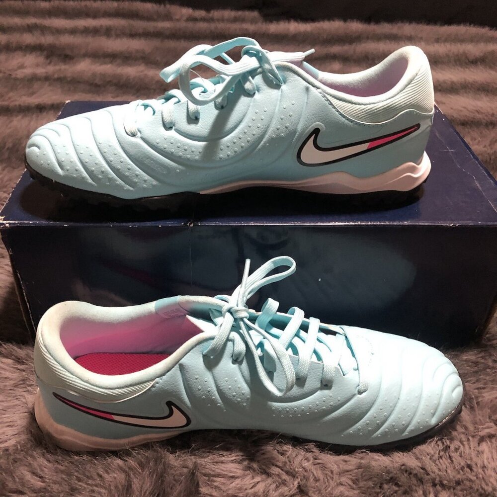 Nike Tiempo Legend 10 Academy TF "Black/Blue Teal" DV4342-401 Men's, Size 8
